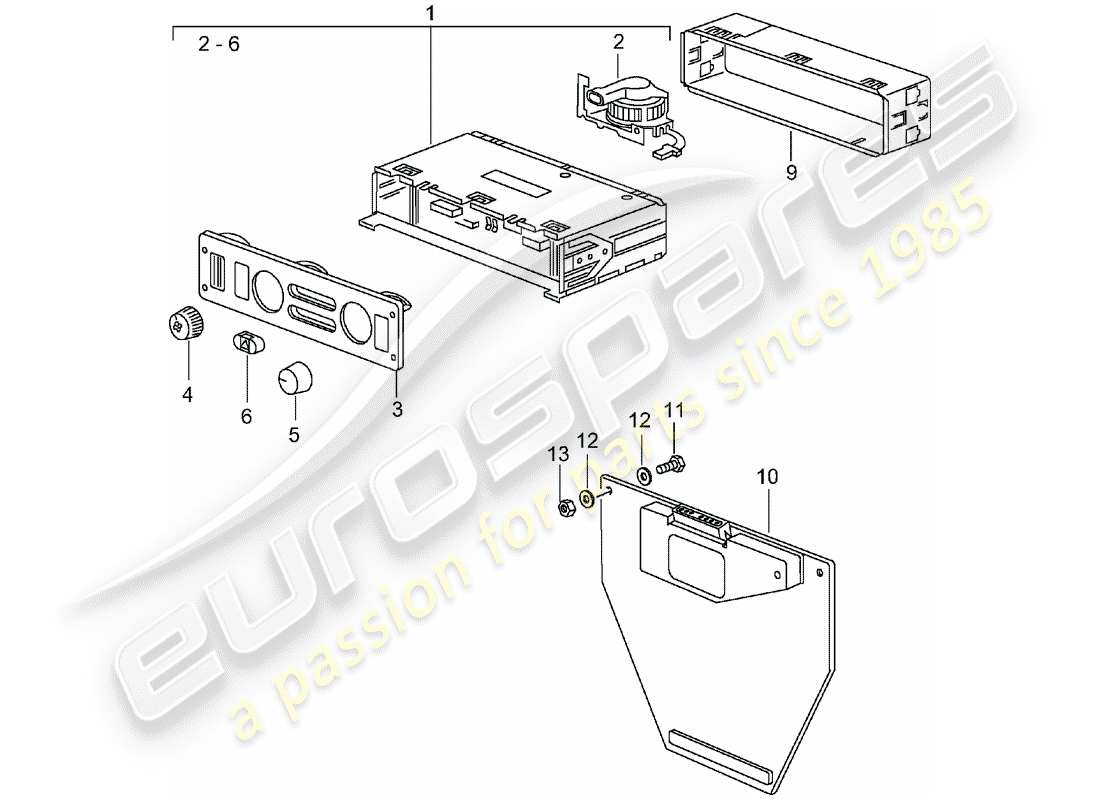 porsche 1996 (993) interruptor de control - conductor diagrama de piezas