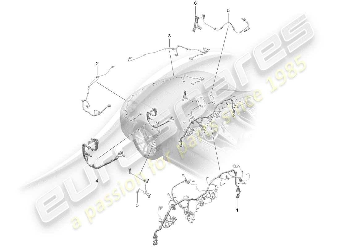 porsche 2018 (718 boxster) arneses de cableado diagrama de piezas