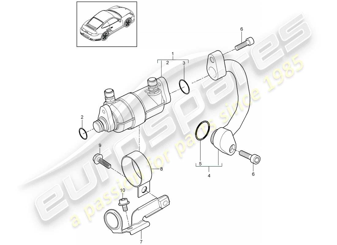 porsche 2011 (997-2 turbo / gt2 rs) enfriamiento de combustible diagrama de piezas