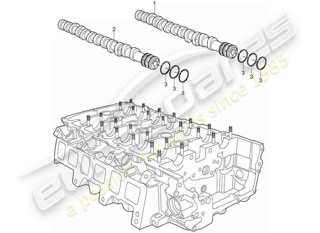 porsche 2009 (cayenne e1 9pa) árbol de levas diagrama de piezas