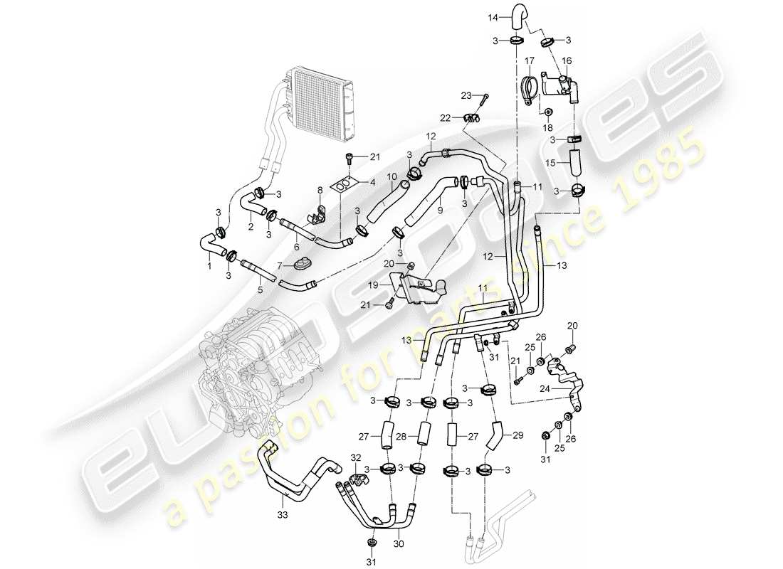 porsche 2003 (cayenne e1 9pa) aire acondicionado/calefacción/aux. diagrama de piezas del calentador
