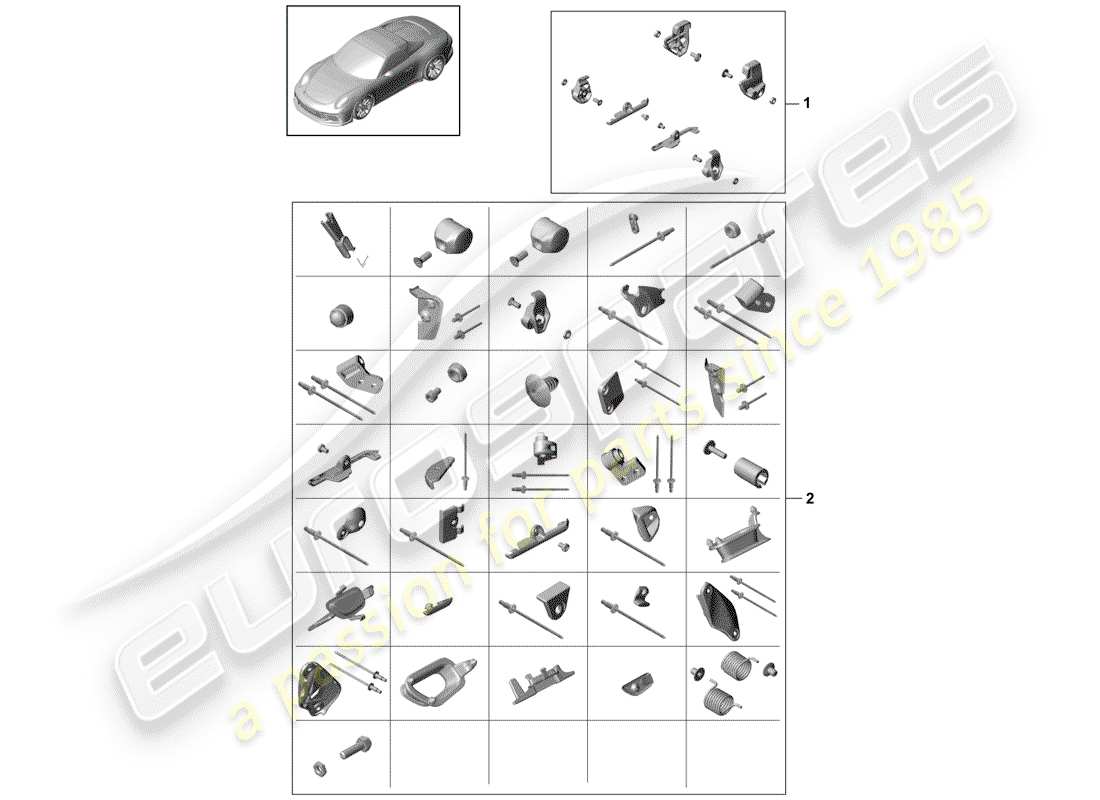 porsche 2019 (991-2 r/gt3/rs) diversos diagrama de piezas