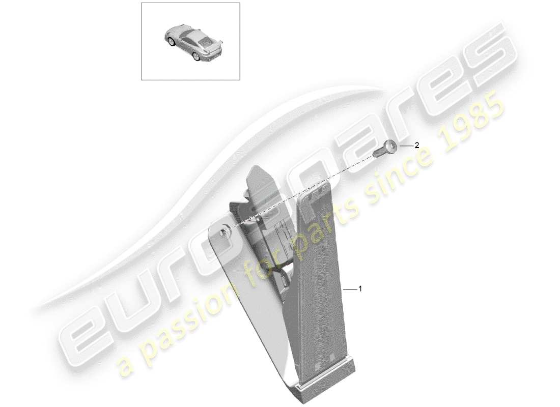 porsche 991 turbo (2016) freno y acc. diagrama de piezas del conjunto del pedal