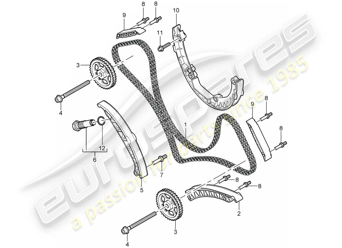 porsche 2003 (cayenne e1 9pa) diagrama de piezas de control del motor