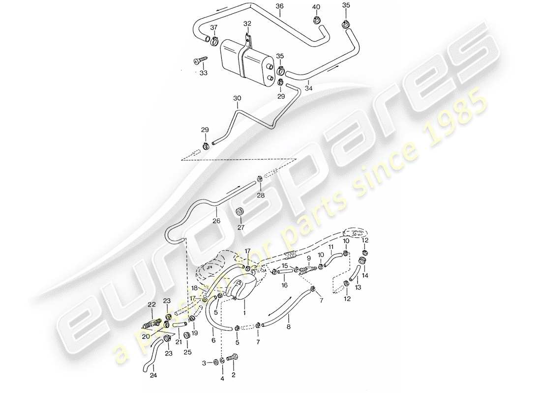 porsche 1977 (911) ventilación del tanque - d >> - mj 1974 diagrama de piezas