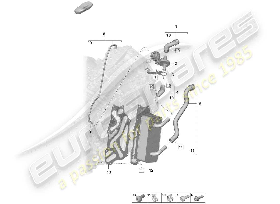 porsche 2019 (992-1) 8-speed caja de cambios de doble embrague diagrama de piezas