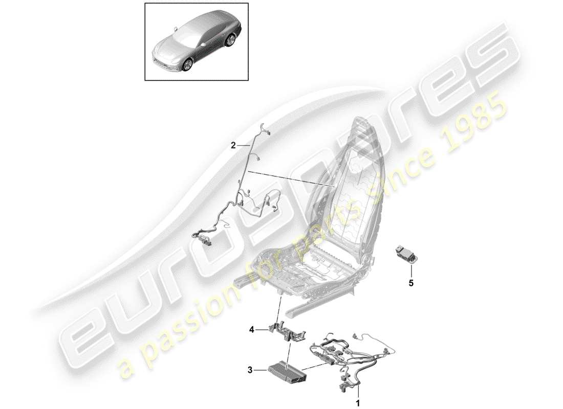 porsche 2017 (panamera 971-1) arneses de cableado diagrama de piezas