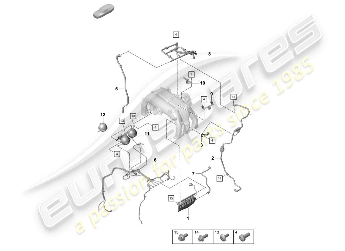 porsche 2020 (718 cayman) sistema de vacío del motor diagrama de piezas