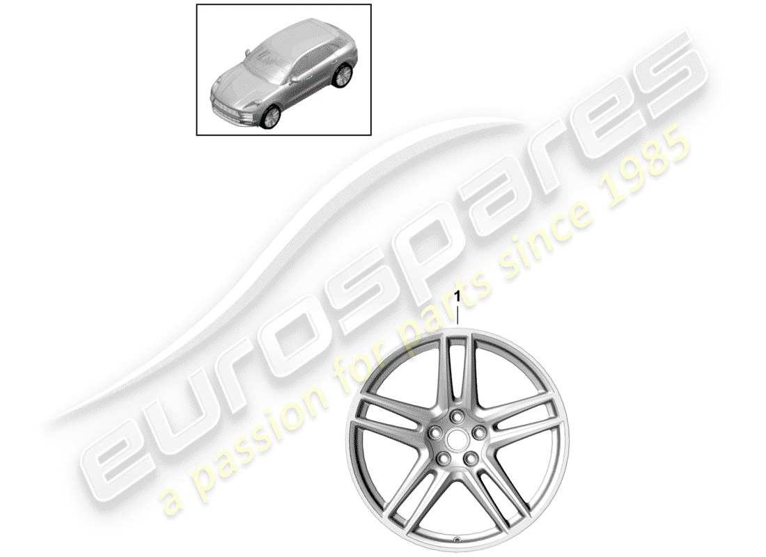 porsche 2019 (macan) diagrama de piezas de la rueda de aleación