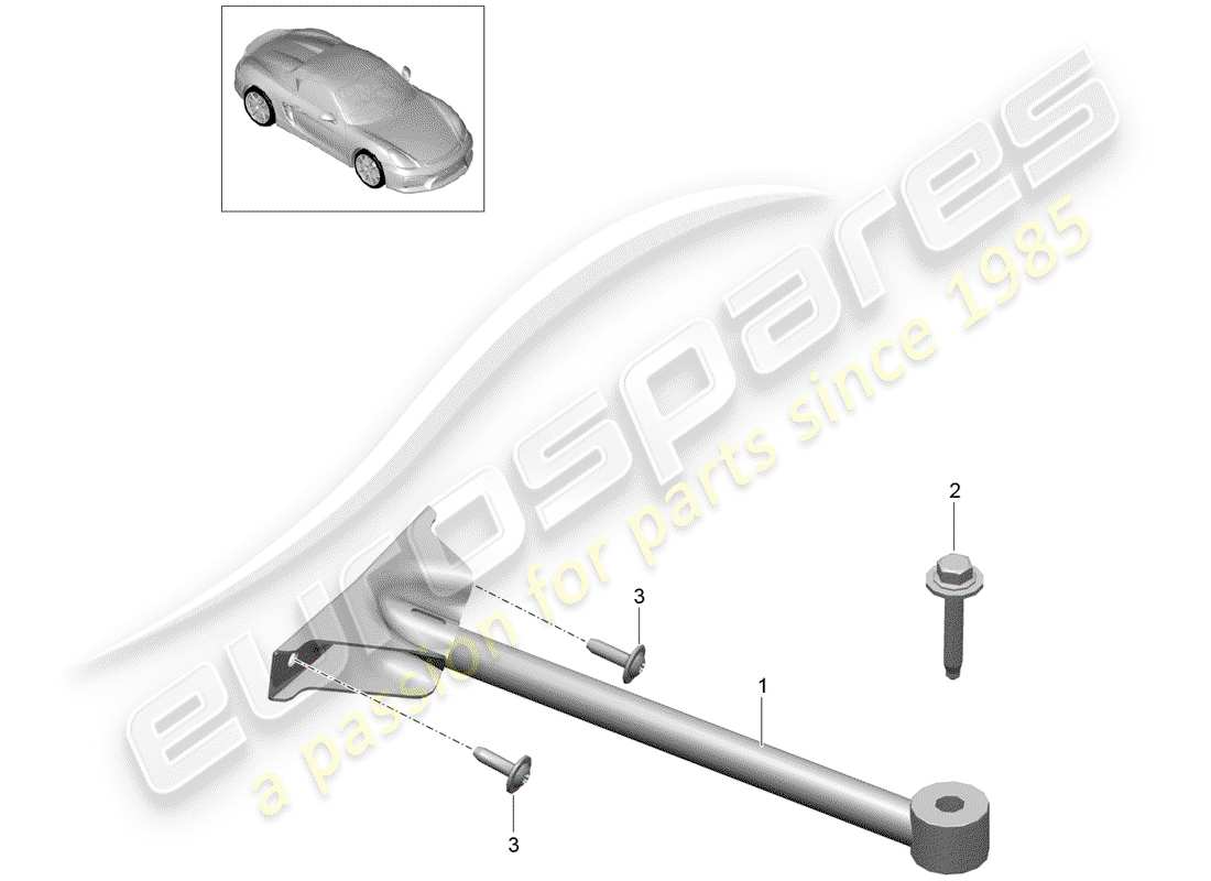 porsche 2016 (981 boxster spyder) diagrama de piezas del domo strut