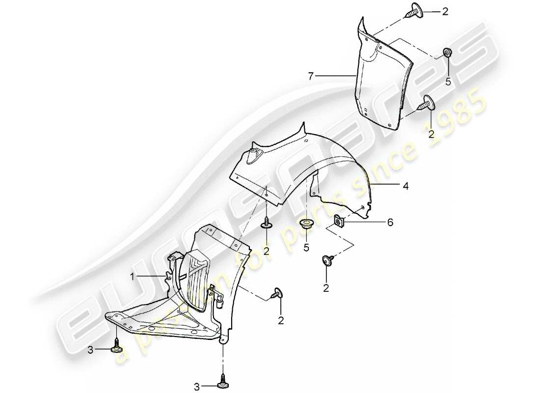 porsche 2005 (987 boxster) diagrama de piezas de trims