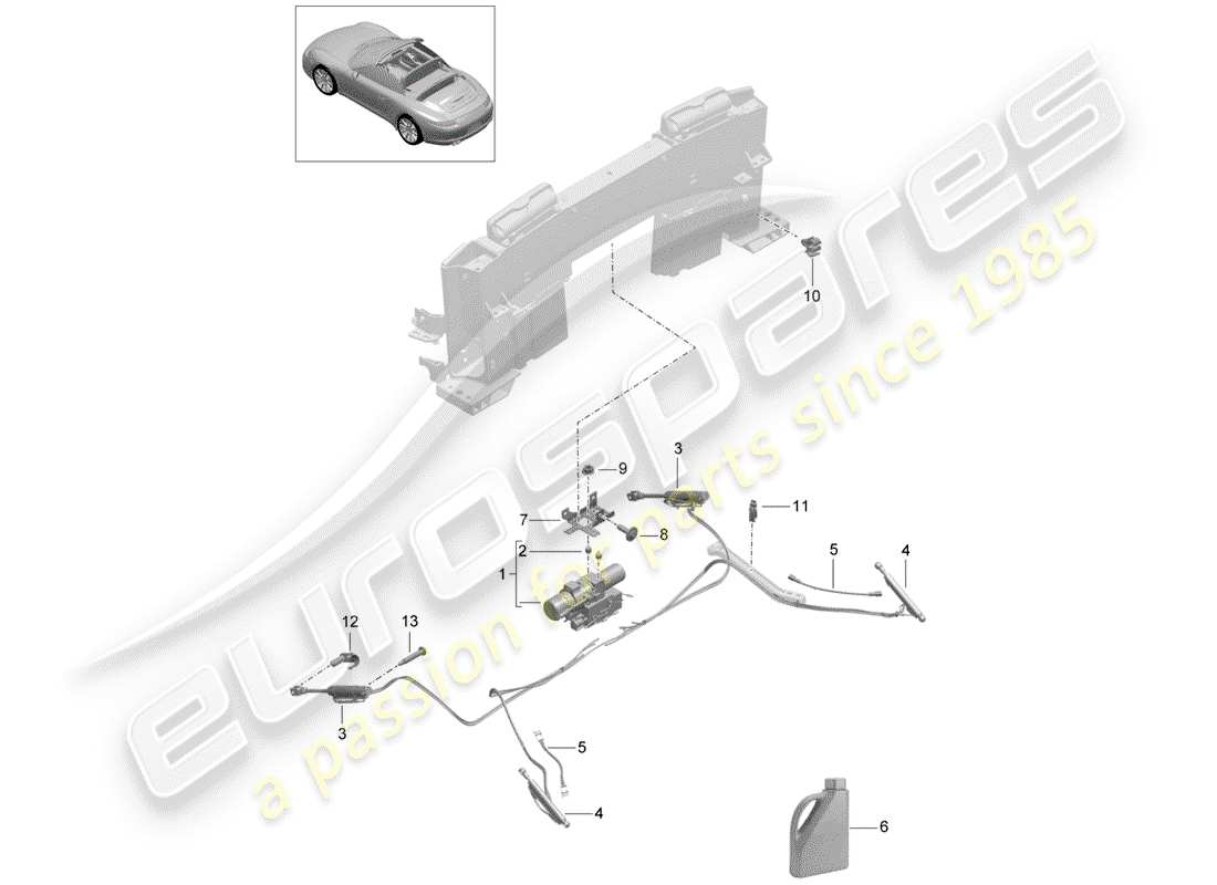 porsche 2014 (991-1) top convertible diagrama de piezas
