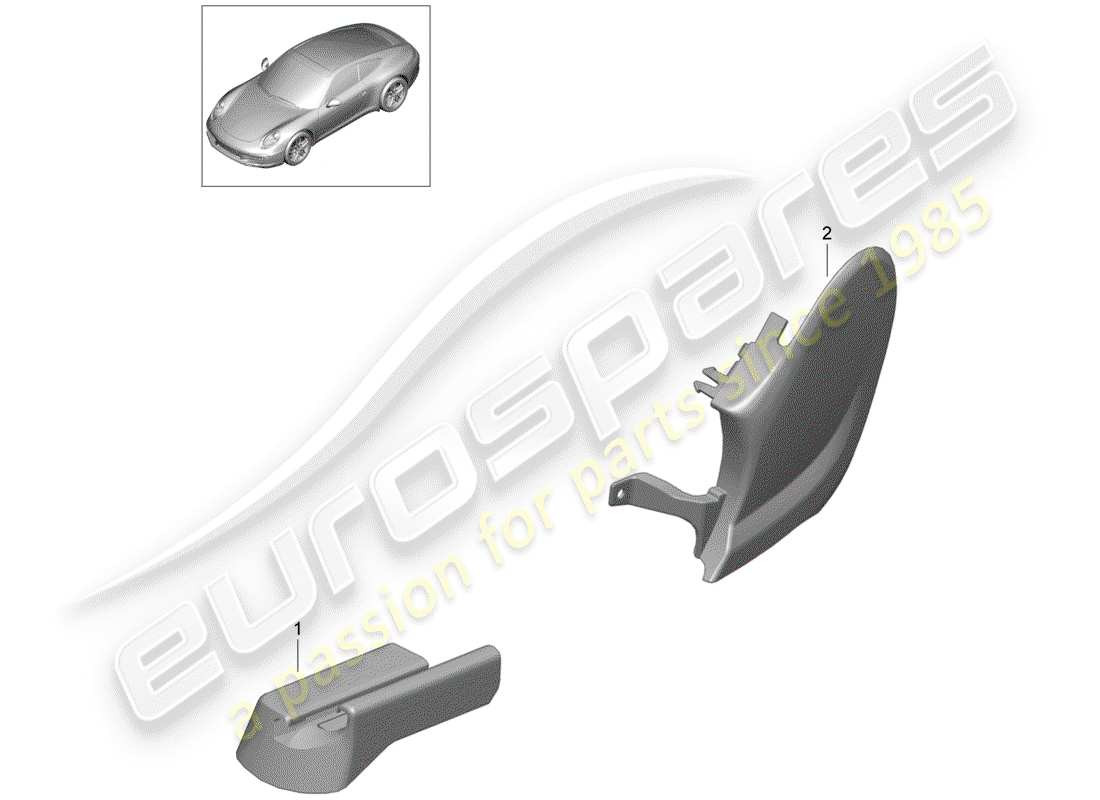 porsche 2012 (991-1) asiento deportivo plus diagrama de piezas