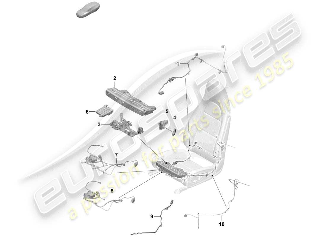 porsche 2020 (718 boxster spyder) cableando arneses diagrama de piezas