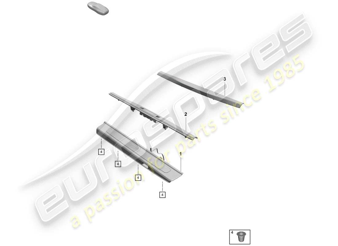 porsche 2020 (718 boxster spyder) placa de protección - panel de albergue diagrama de piezas