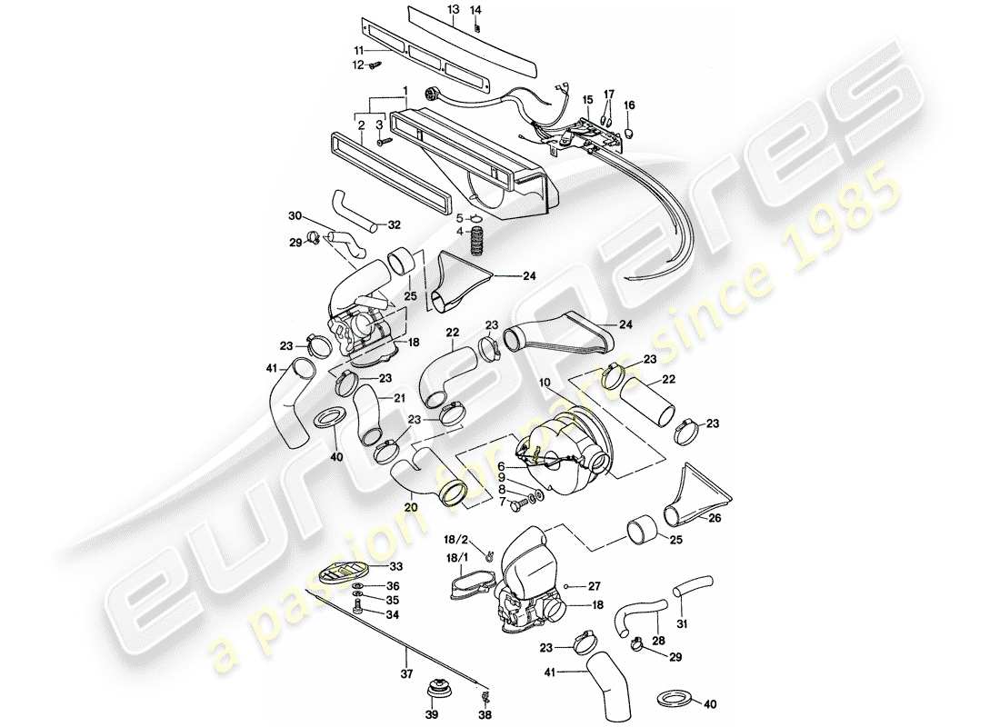 porsche 1977 (911) ventilación - sistema de calefacción 2 - d - mj 1977>> diagrama de piezas