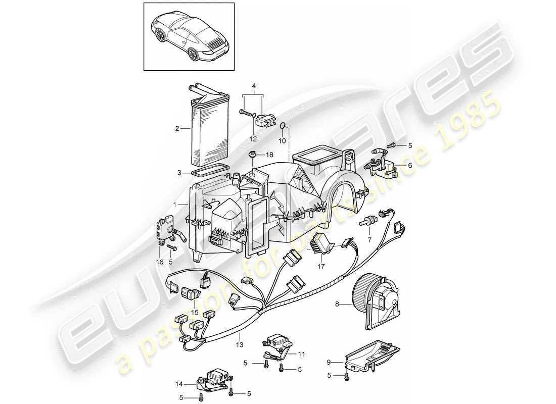 porsche 2011 (997-2) aire acondicionado diagrama de piezas
