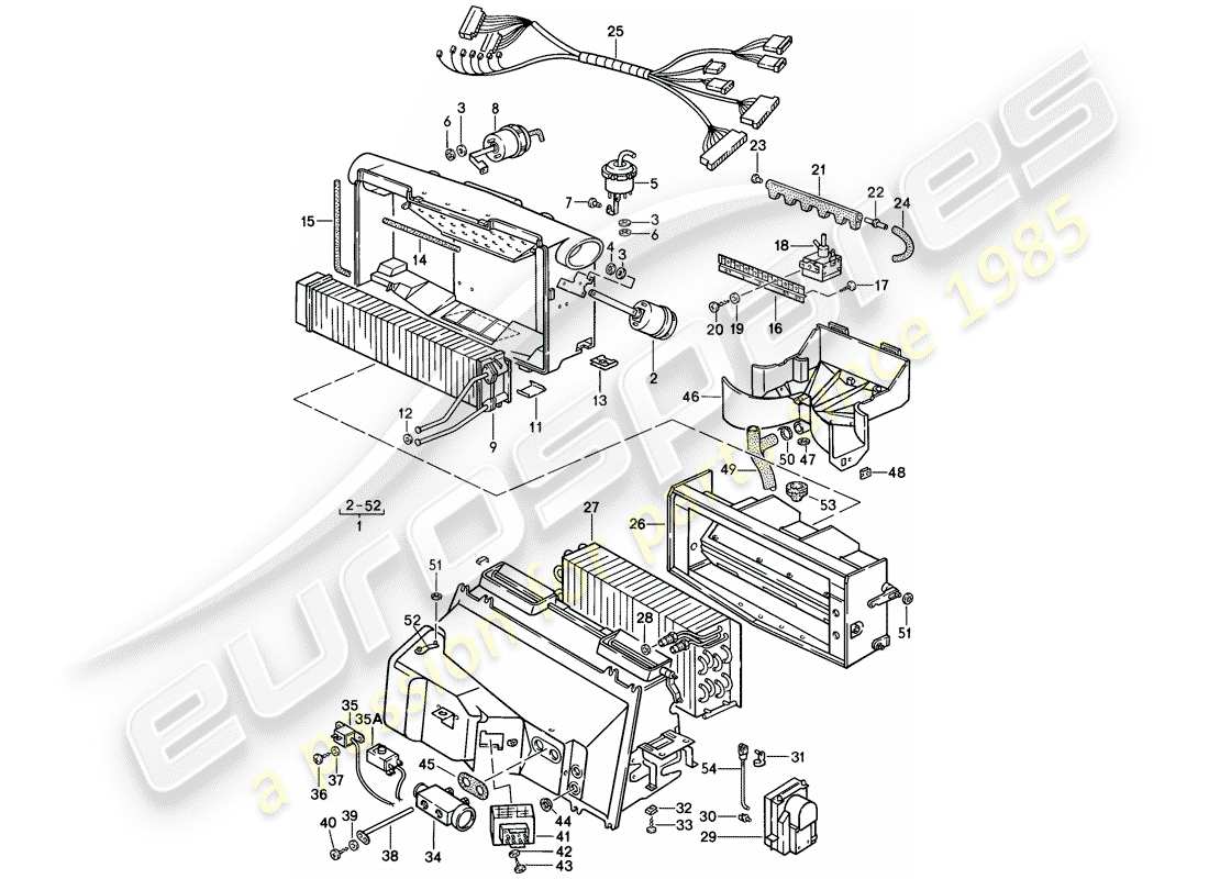 porsche 1985 (928) aire acondicionado diagrama de piezas