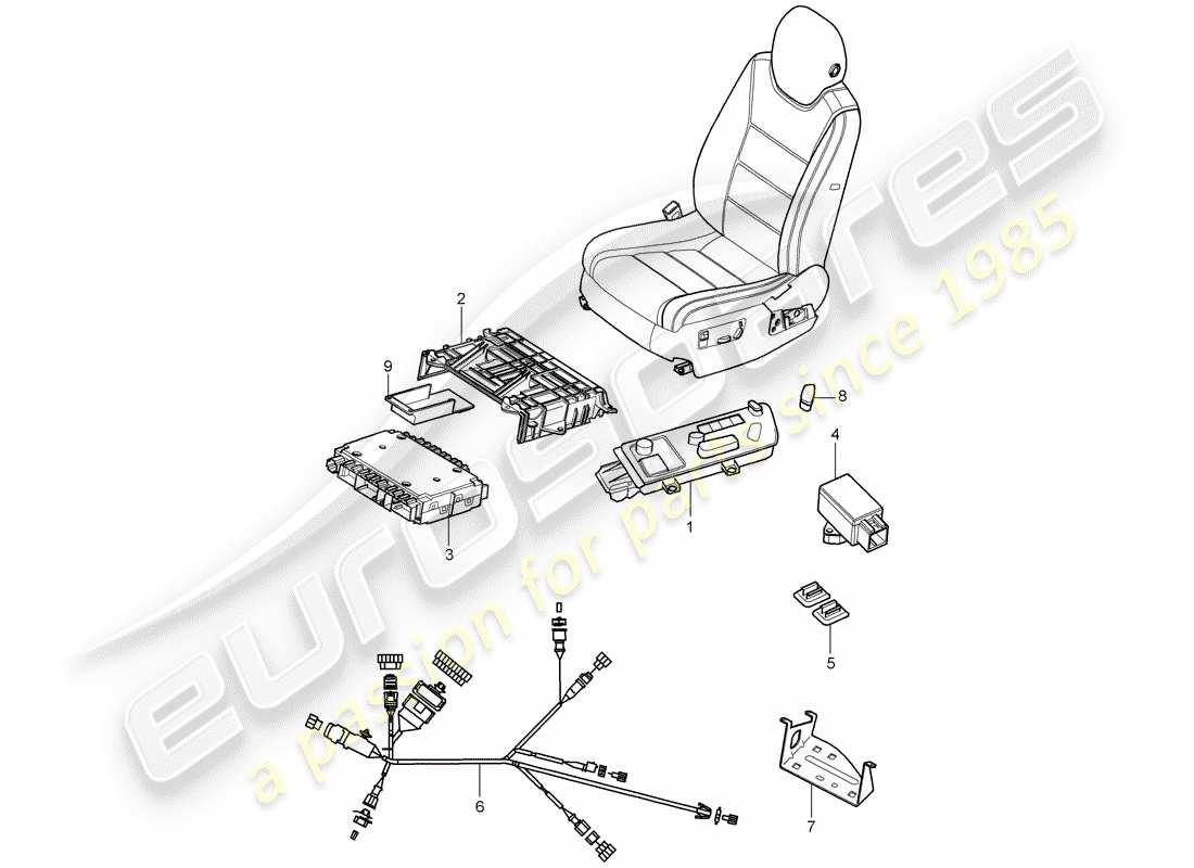 porsche 2004 (cayenne e1 9pa) switch diagrama de piezas
