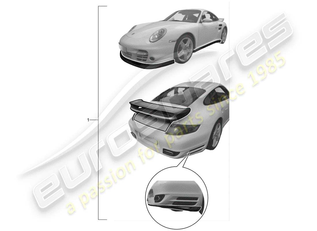 porsche 2011 (tequipment) diagrama de piezas del aerokit