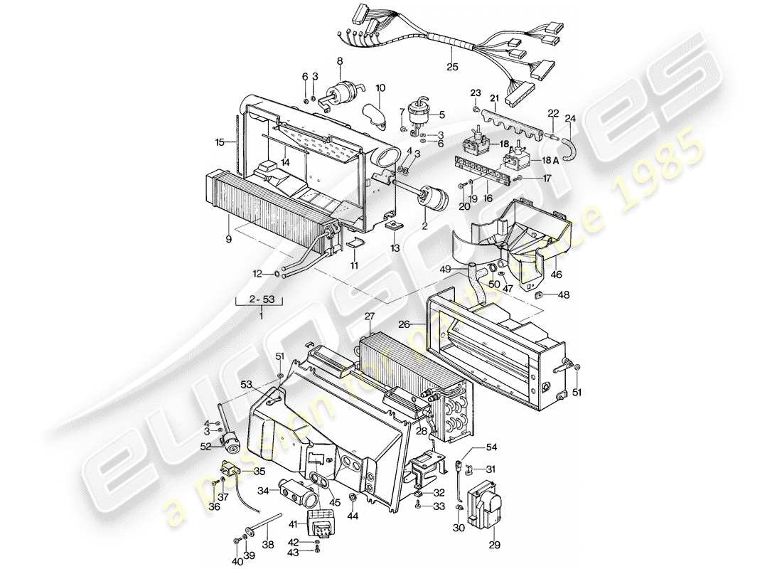 porsche 1979 (928) para - m 573 m 563 - diagrama de piezas del aire acondicionado