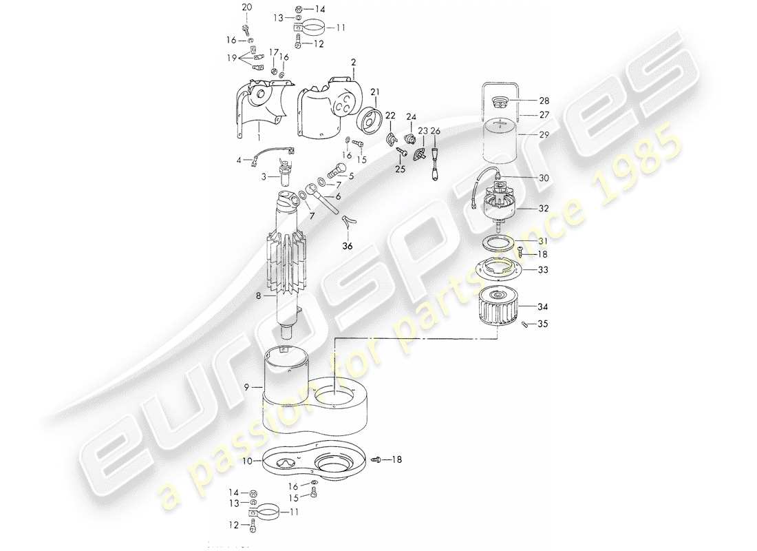 porsche 1973 (911) piezas simples - para - calentador - - webasto - diagrama de piezas