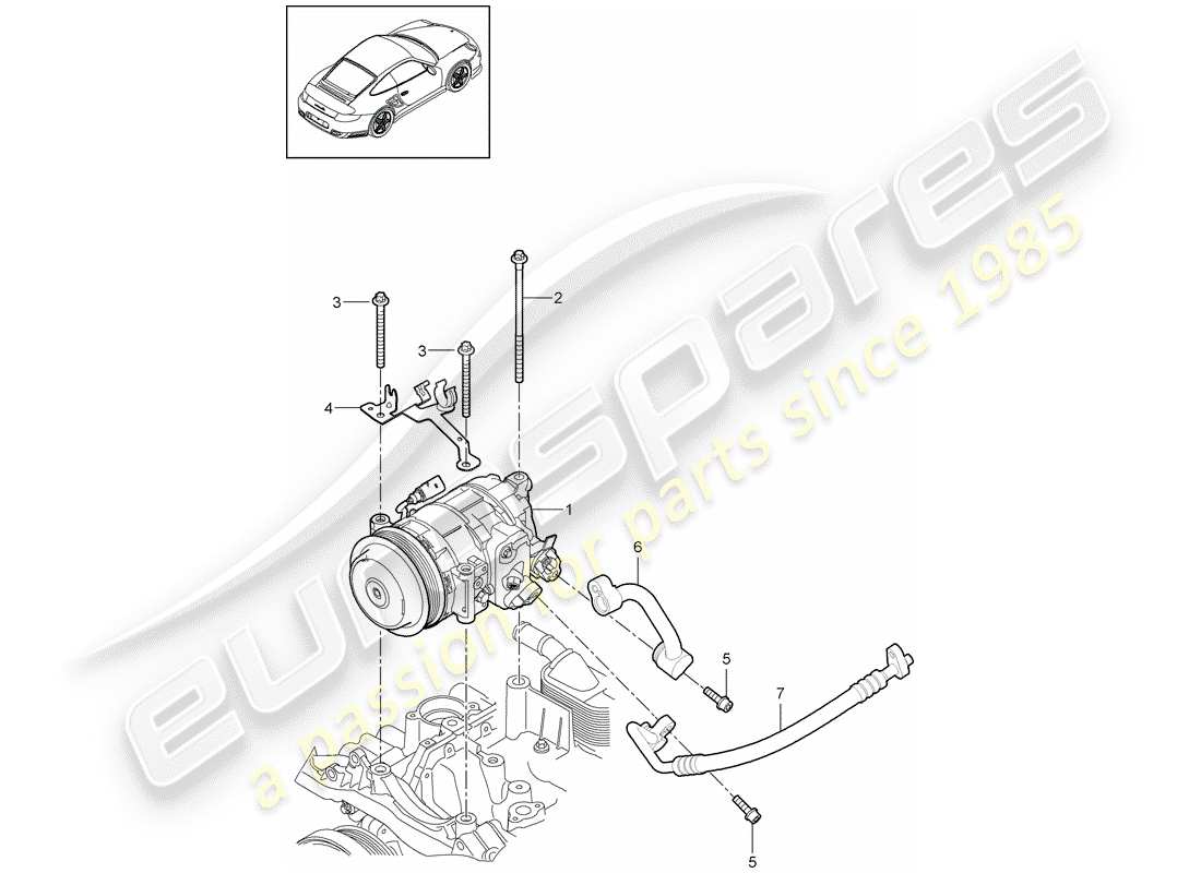 porsche 2013 (997-2 turbo / gt2 rs) compresor diagrama de piezas
