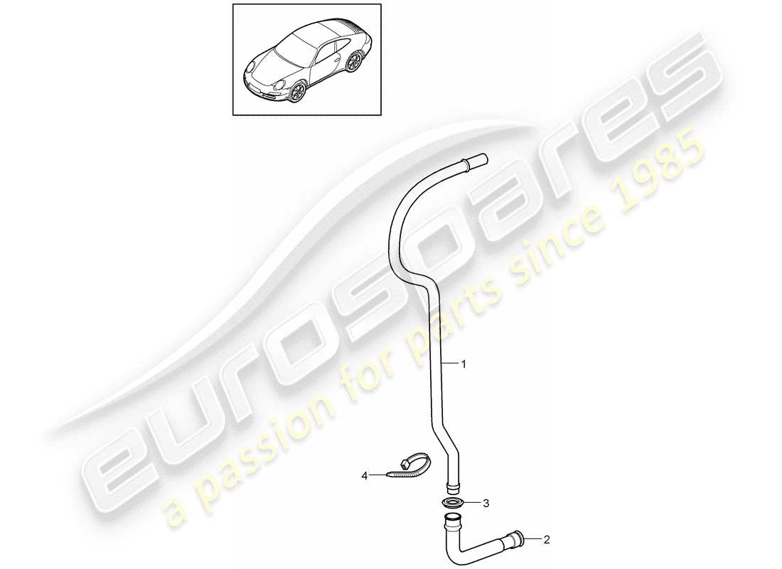 porsche 2011 (997-2) tubo de drenaje de agua diagrama de piezas