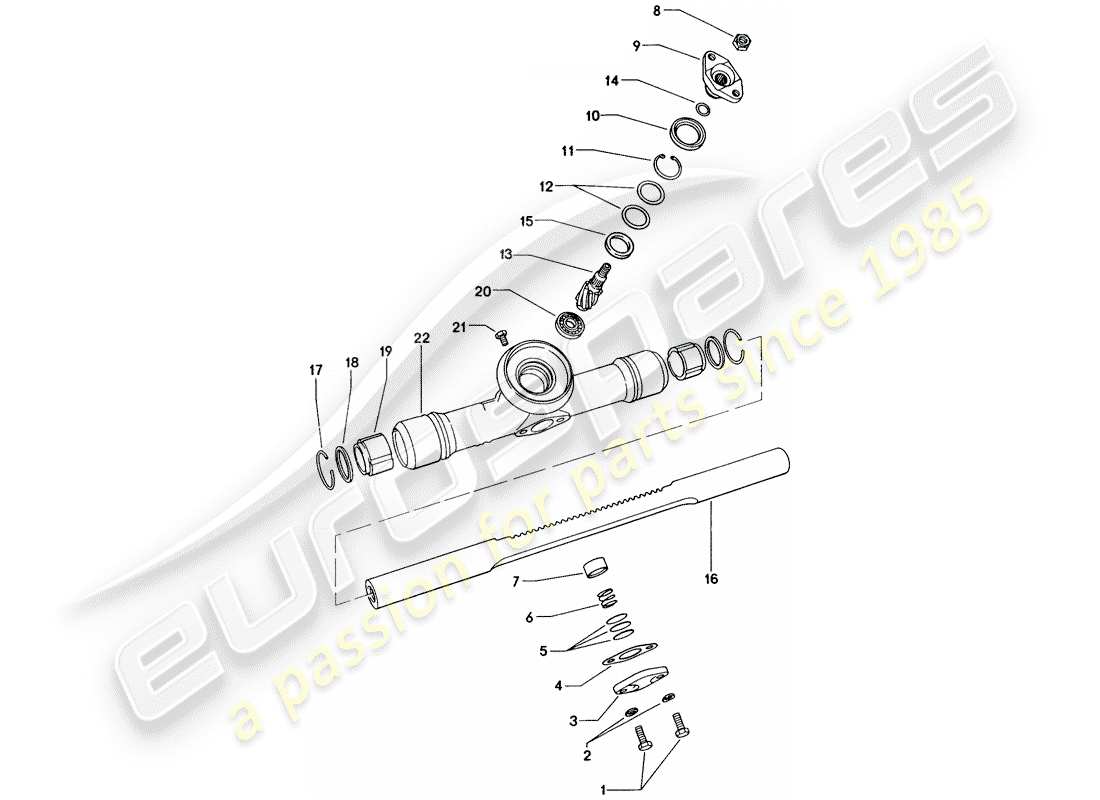 porsche 1973 (914) engranaje de dirección - material de reparación diagrama de piezas