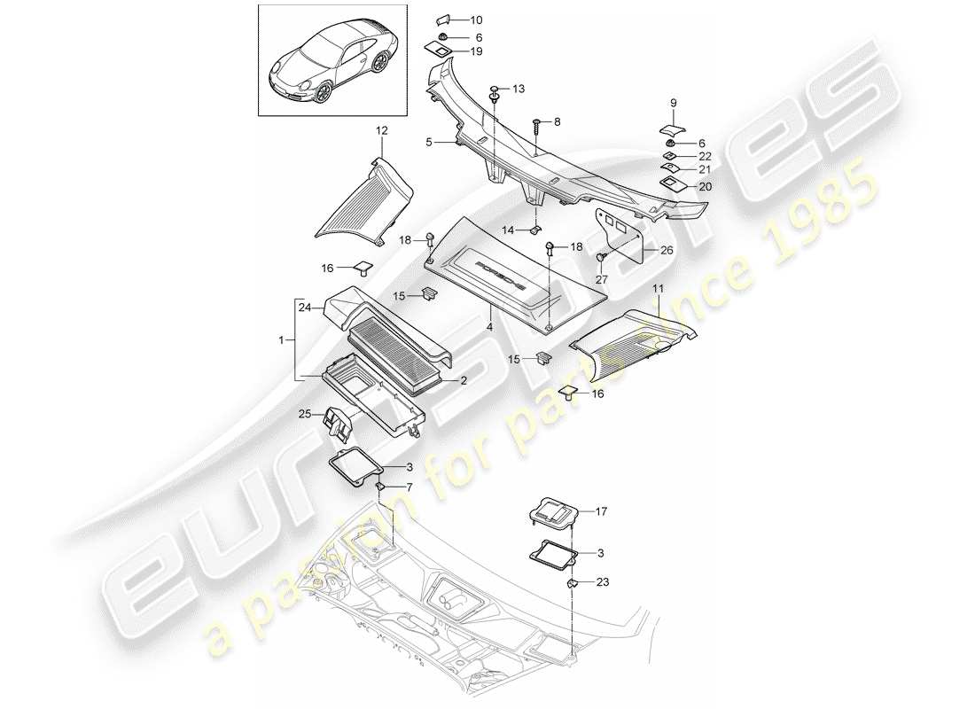 porsche 2011 (997-2) filtro de partículas diagrama de piezas
