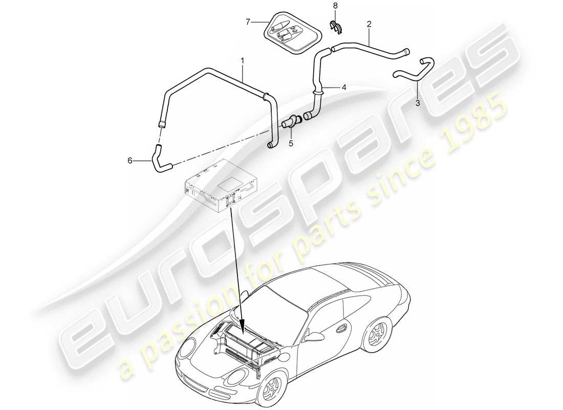porsche 2011 (997-2) compartimiento de equipaje diagrama de piezas