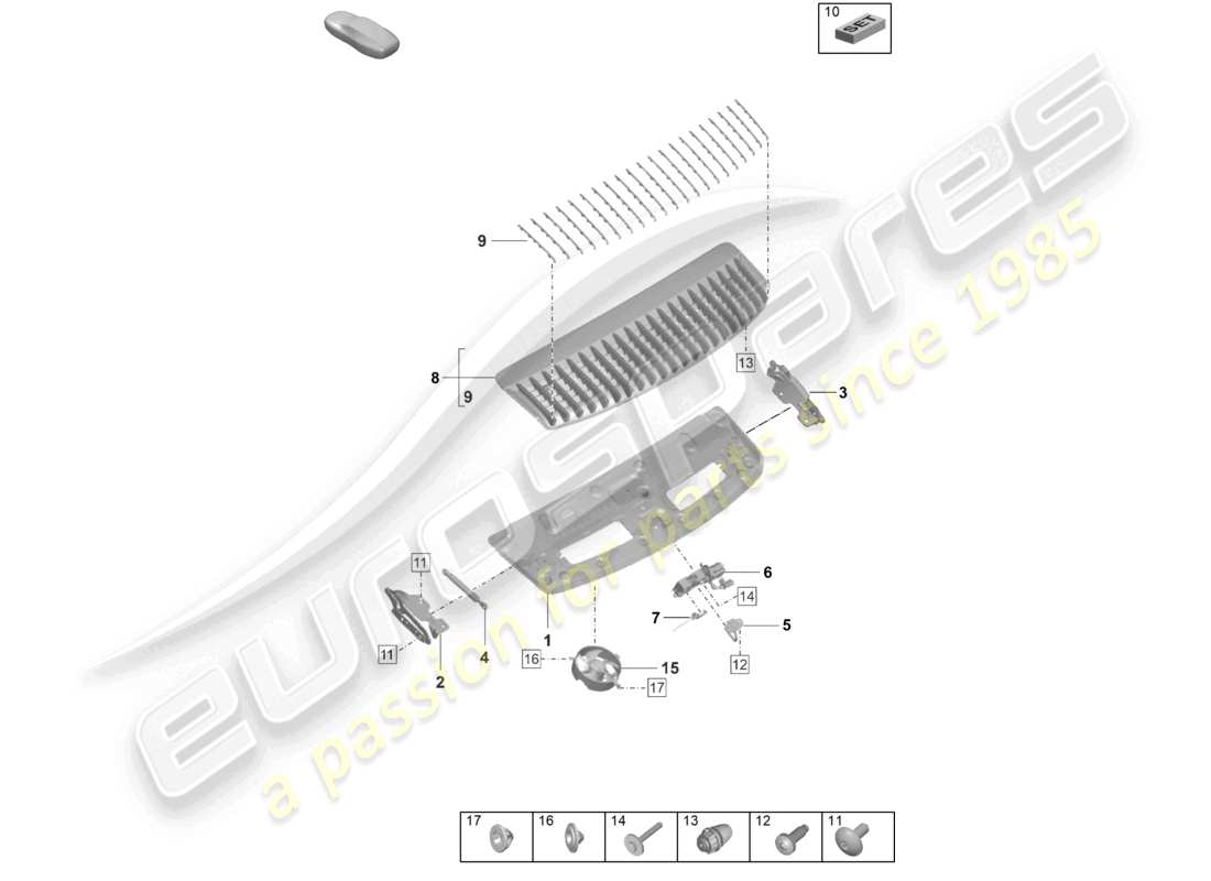 porsche 2019 (992-1) portón trasero/tapa del maletero diagrama de piezas