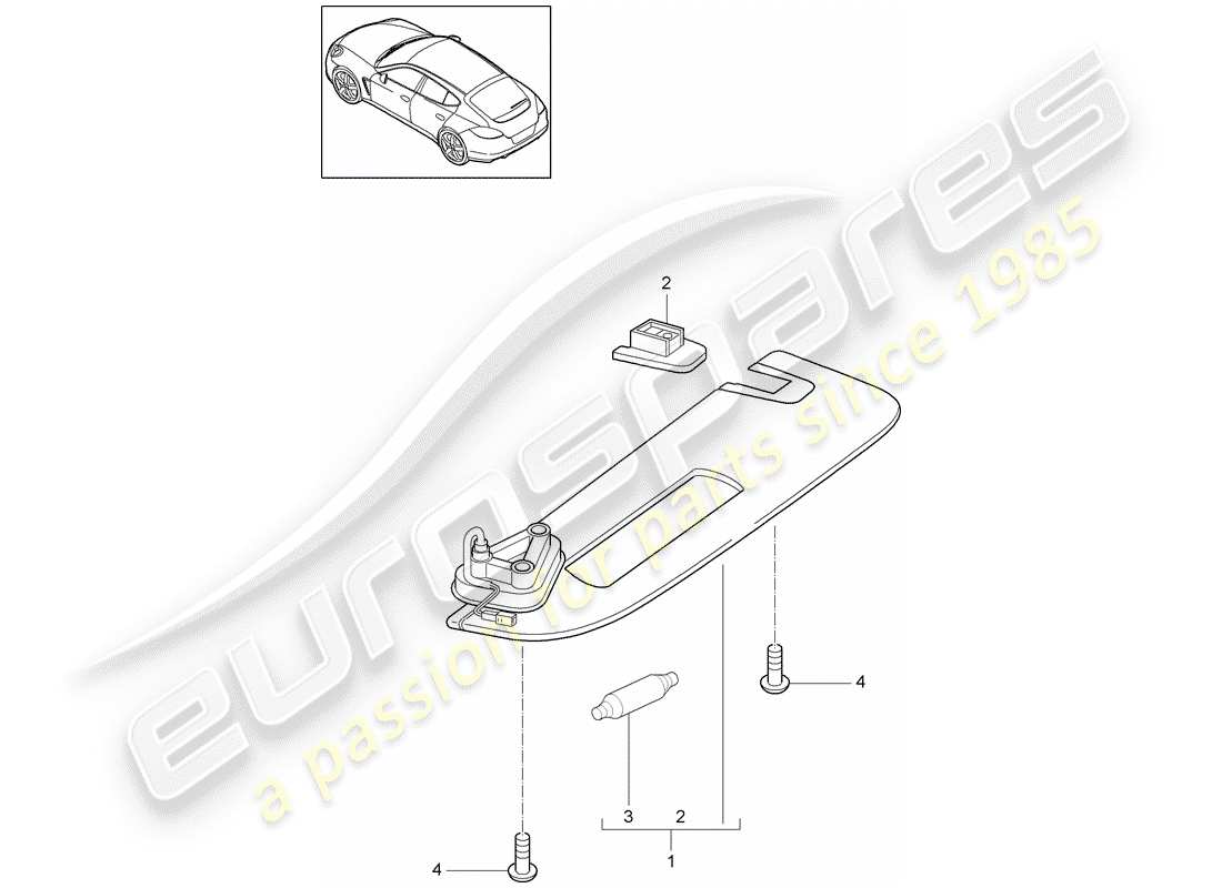 porsche 2010 (panamera 970) diagrama de piezas de las visores sun