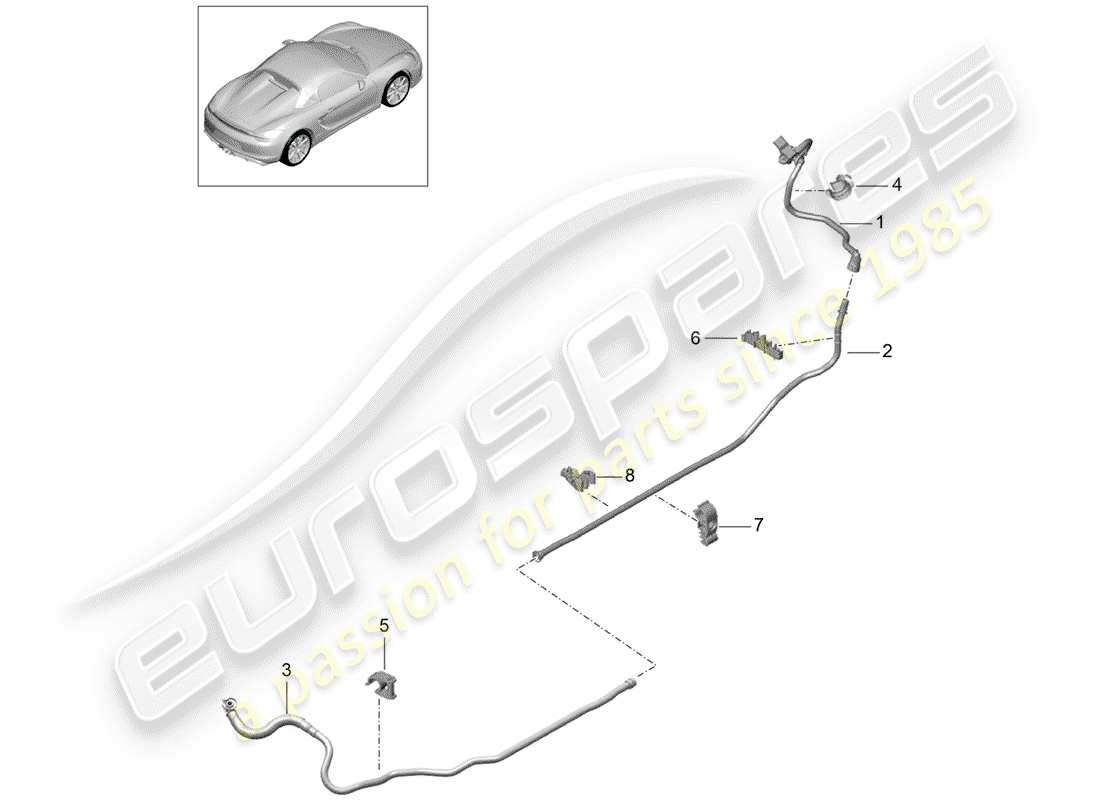 porsche 2016 (981 boxster spyder) diagrama de piezas de la línea de vacío