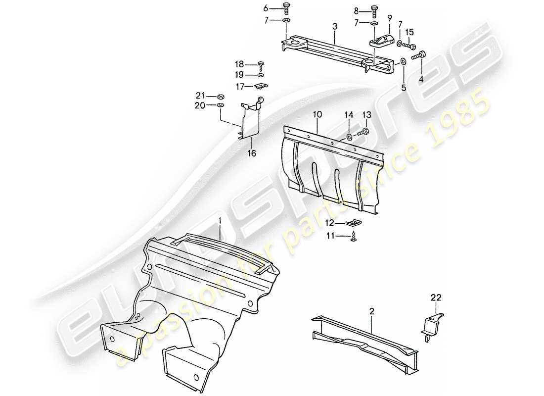 porsche 1987 (959) diagrama de piezas del marco