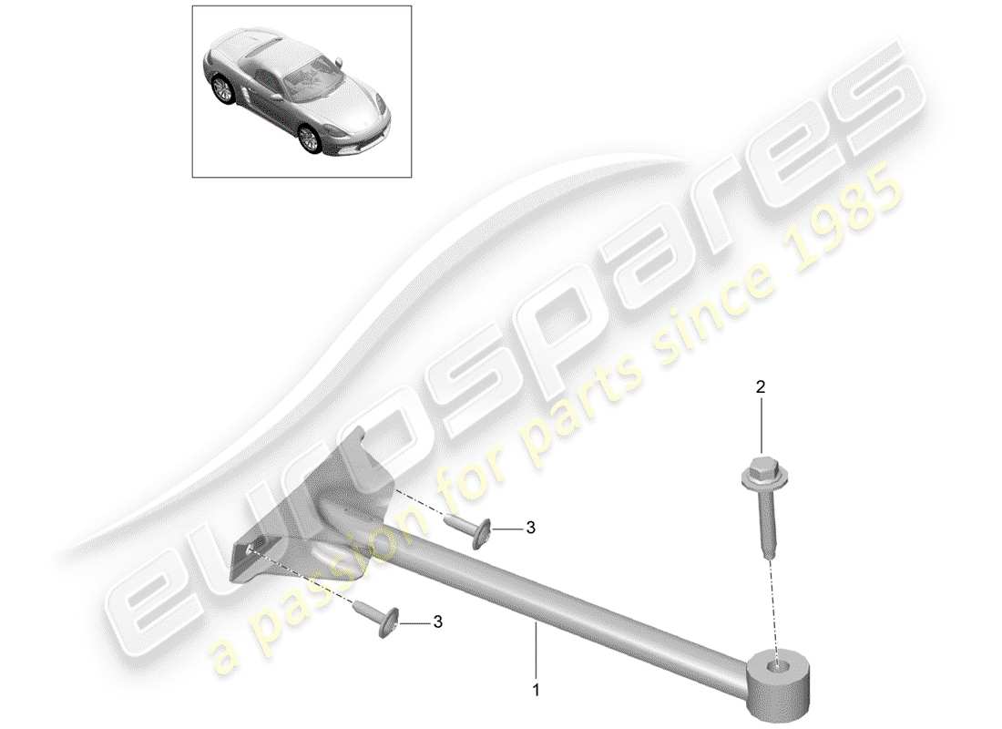 porsche 2019 (718 boxster) diagrama de piezas del domo strut
