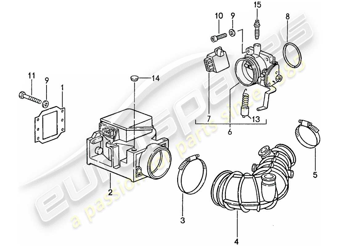porsche 1990 (944) l-jetronic - 1 diagrama de piezas