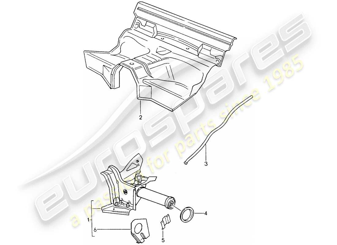 porsche 1994 (964) tubo transversal del eje trasero diagrama de piezas