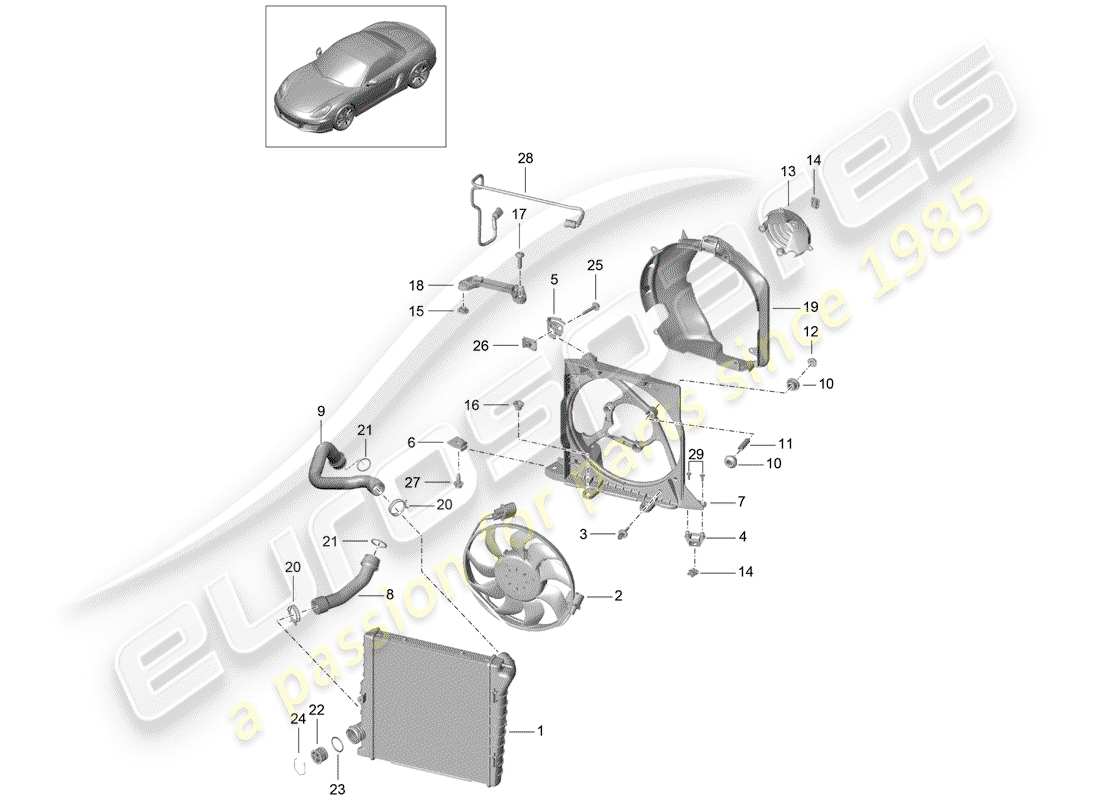 porsche 2012 (981 boxster) water cooling 2 diagrama de piezas