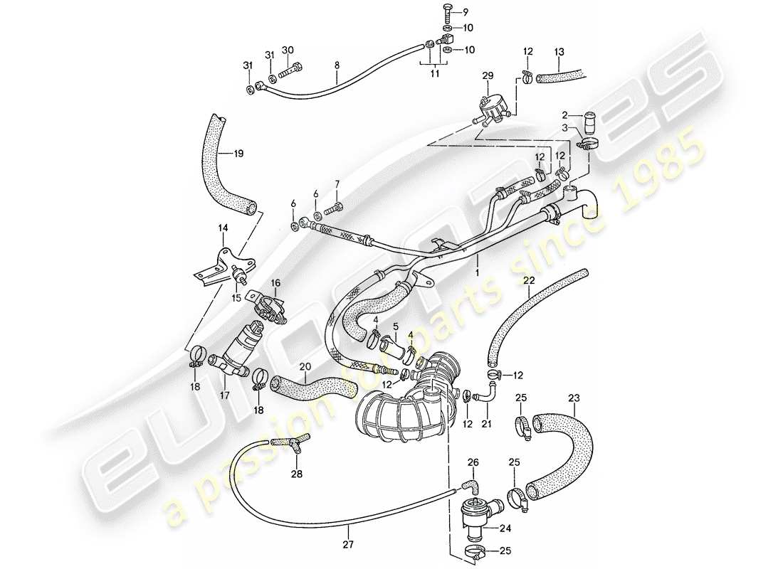 porsche 1990 (944) l-jetronic - 3 diagrama de piezas