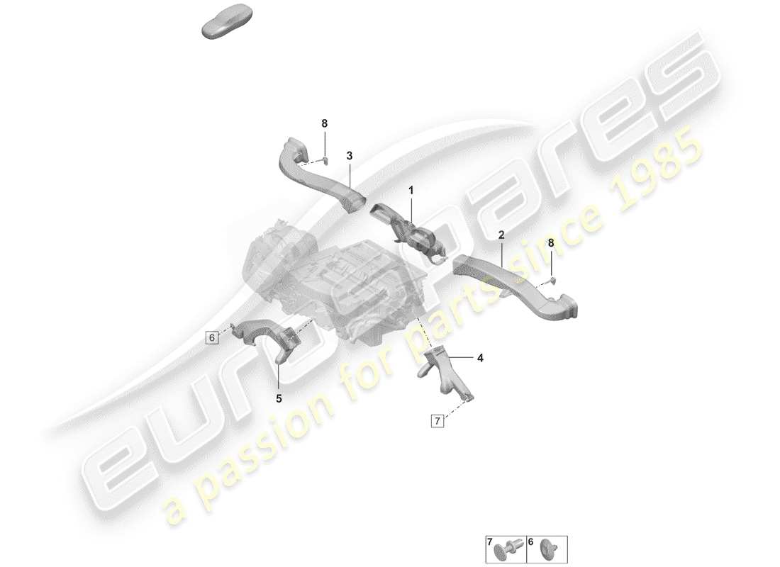 porsche 2019 (992-1) aire acondicionado diagrama de piezas