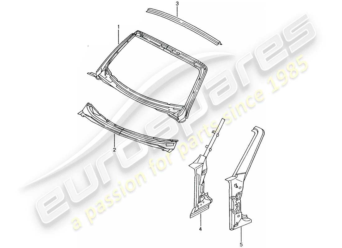 porsche 2004 (986 boxster) capucha diagrama de piezas