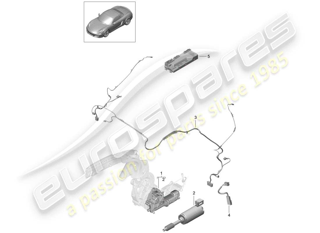 porsche 2012 (981 boxster) top convertible diagrama de piezas