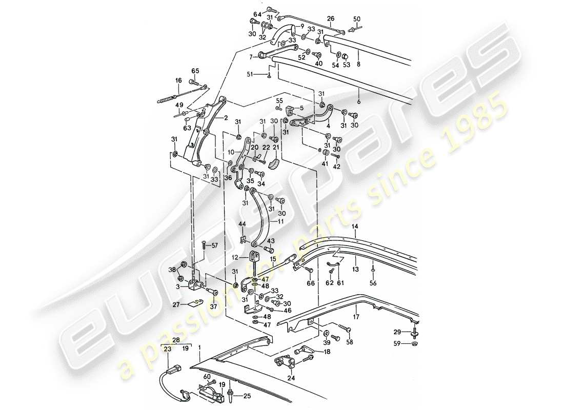 porsche 1993 (968) marco superior diagrama de piezas