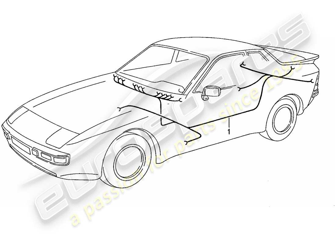 porsche 1990 (944) mazo de cables - habitáculo diagrama de piezas