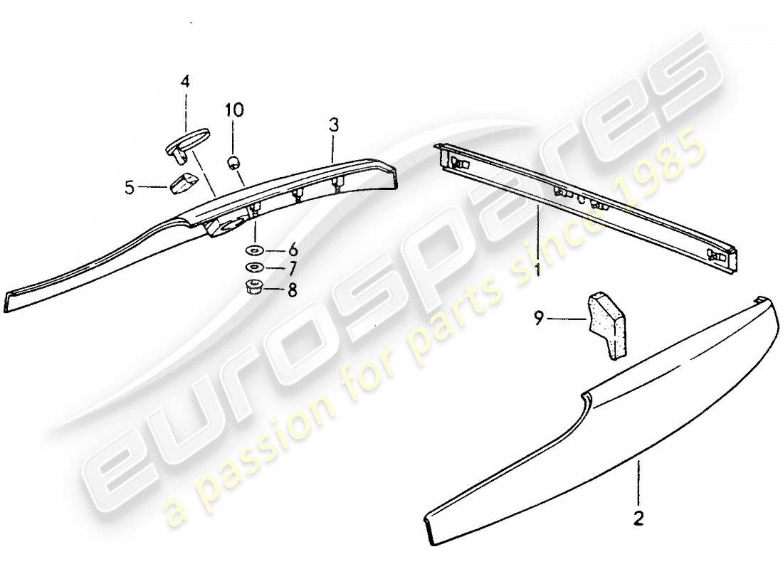 porsche 1994 (968) adornos diagrama de piezas
