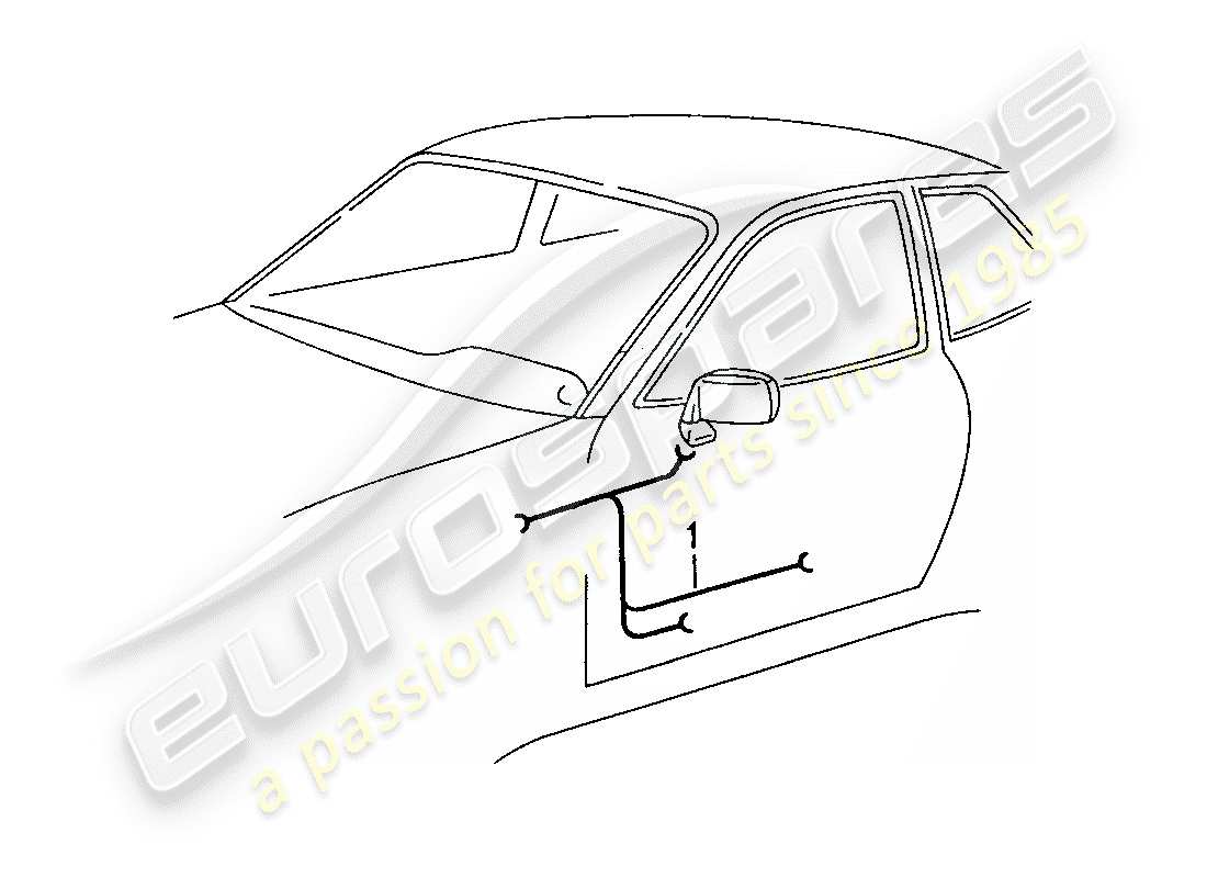 porsche 1991 (944) arneses de cableado - puertas diagrama de piezas