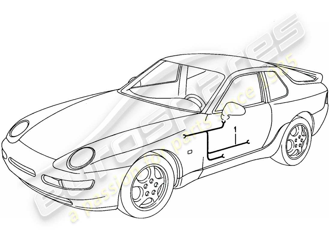 porsche 1994 (968) arneses de cableado - puertas diagrama de piezas