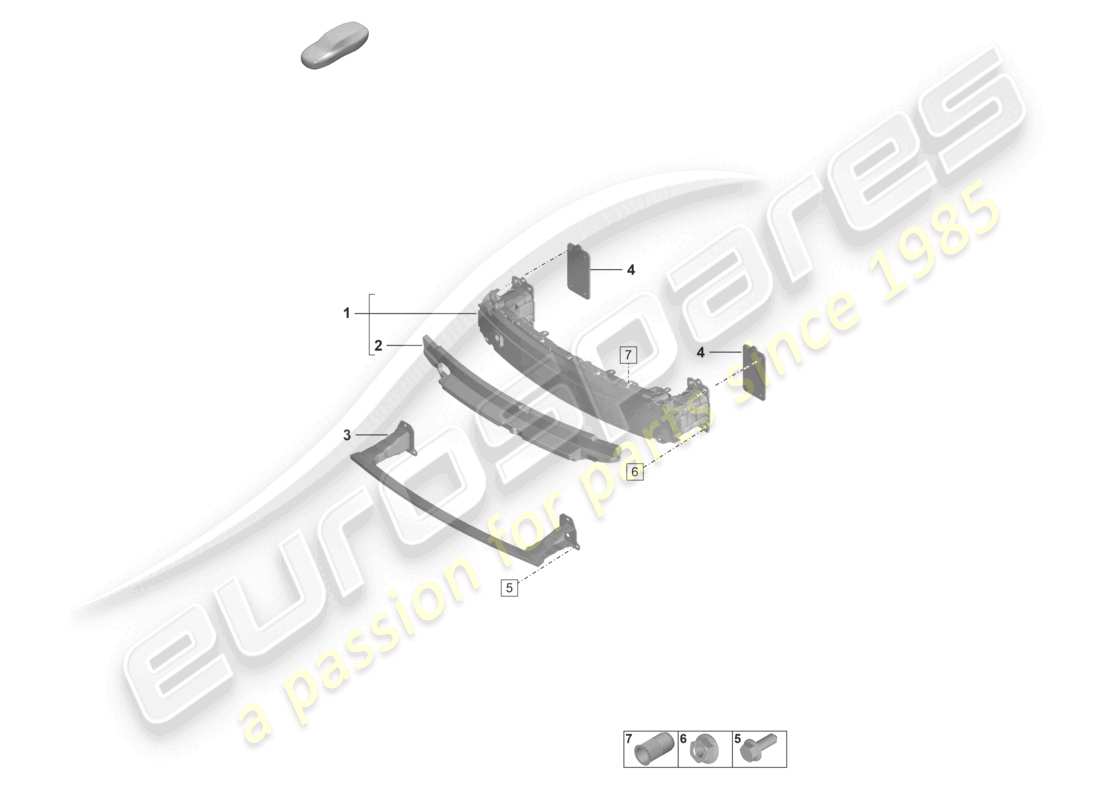 porsche 2019 (992-1) porta parachoques delantero diagrama de piezas
