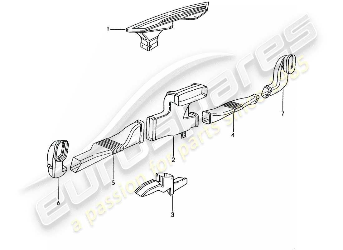 porsche 2004 (996 gt3) calentador - distribuidor de aire diagrama de piezas